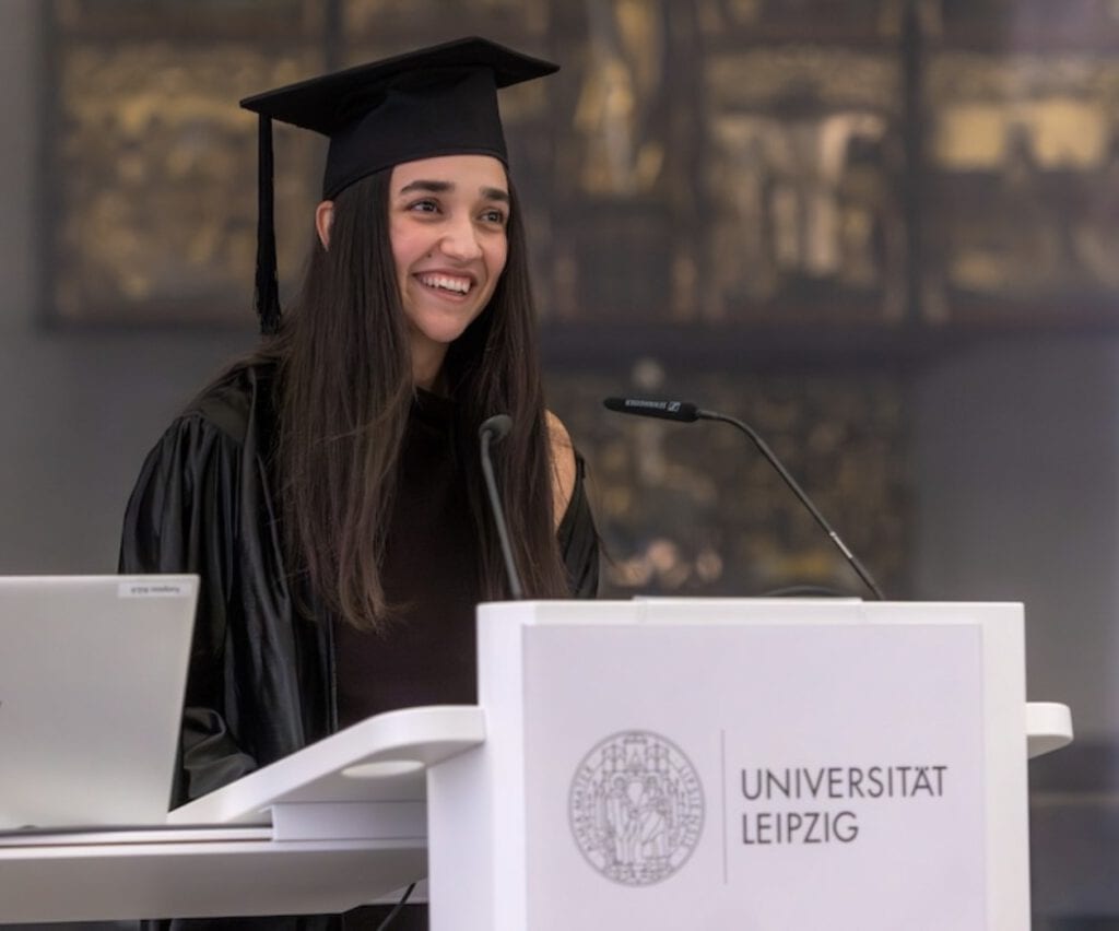 Speech by a graduate. Photo: Swen Reichhold.